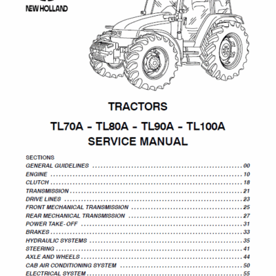 New Holland TL70A, TL80A, TL90A, TL100A Tractor Service Manual