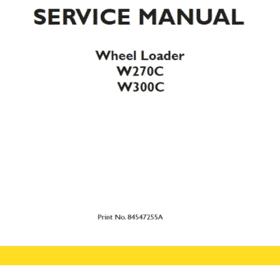 Cart New Holland W270C, W300C Wheel Loader Service Manual
