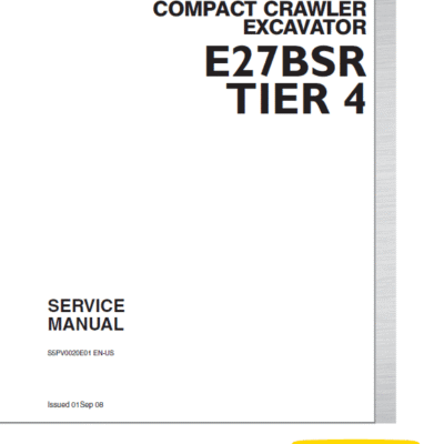 New Holland E27BSR Tier 4 Compact Excavator Service Manual