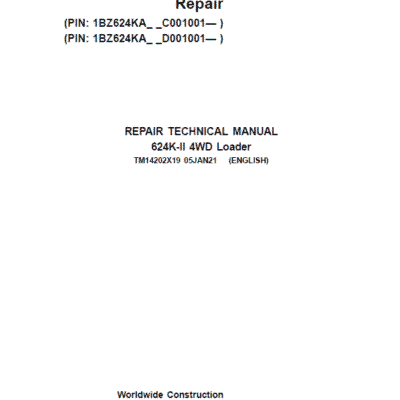 John Deere 624K-II 4WD Loader Technical Manual