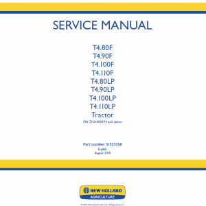 New Holland T4.80F, T4.90F, T4.100F, T4.110F Tractor Service Manual New Holland T4.80F, T4.90F, T4.100F, T4.110F Tractor Service Manual - Image 2
