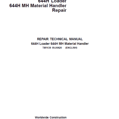 John Deere 644H loader 644H Material Handler Repair Technical Manual