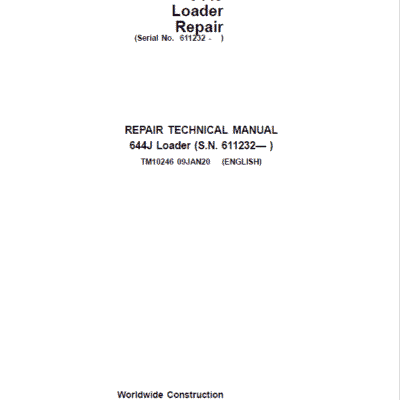 Cart John Deere 644J Loader Repair Technical Manual