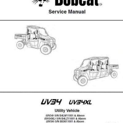 Cart Bobcat UV34, UV34XL Utility Vehicle Service Repair Manual