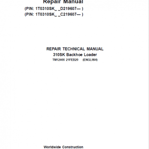 John Deere 310SK Backhoe Loader Repair Service Manual