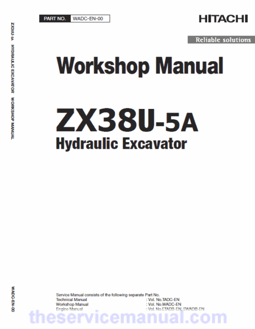 Hitachi ZX38U-5A Excavator Service Repair Manual