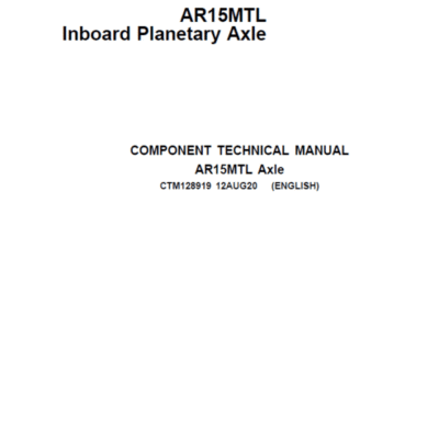 Cart John Deere AR15MTL Inboard Planetary Axle Component Technical Manual
