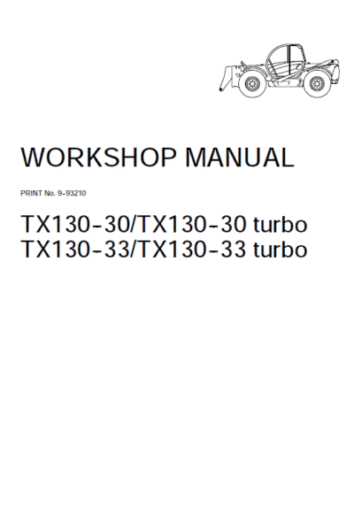Case Tx130-30 Tx130-33 Tier 3 Telescopic Service Manual