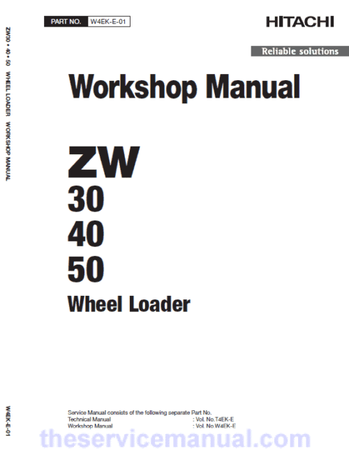 Hitachi ZW30, ZW40, ZW50 Wheel Loader Service Repair Manual
