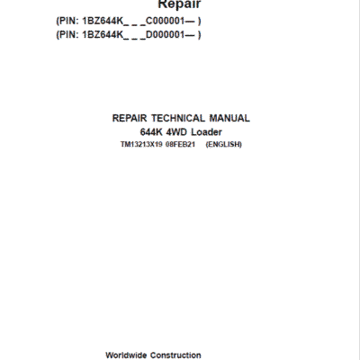 Cart John Deere 644K 4WD Loader Technical Manual