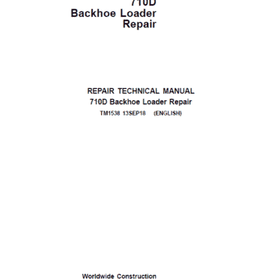 Cart John Deere 710D Backhoe Loader Repair Service Manual