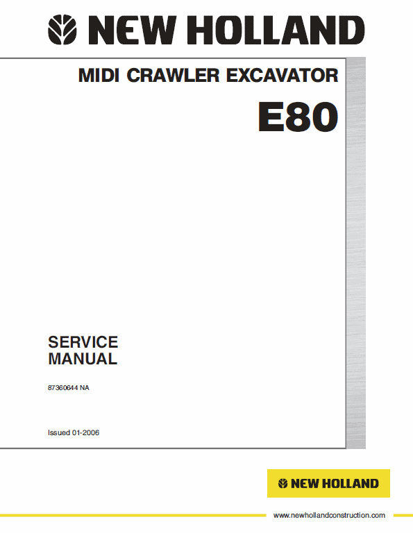 New Holland E80 Midi Crawler Excavator Service Manual New Holland E80 Midi Crawler Excavator Service Manual