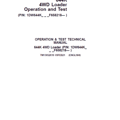 John Deere 644K 4WD Loader Service Manual