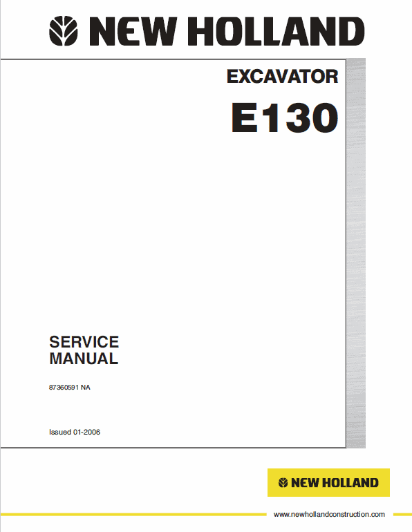 New Holland E130 Excavator Service Manual New Holland E130 Excavator Service Manual