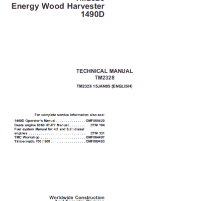 John Deere 1490D Harvester Service Manual