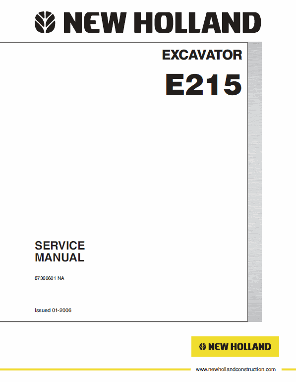 New Holland E215 Excavator Service Manual New Holland E215 Excavator Service Manual