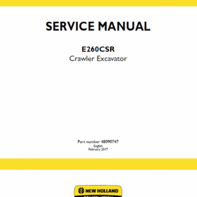 New Holland E230CSR Crawler Excavator Service Manual
