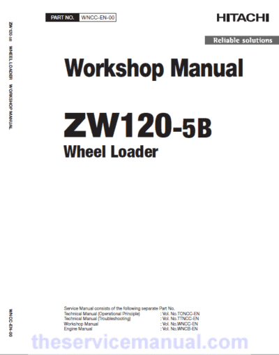 Hitachi ZW120-5B Wheel Loader Service Repair Manual