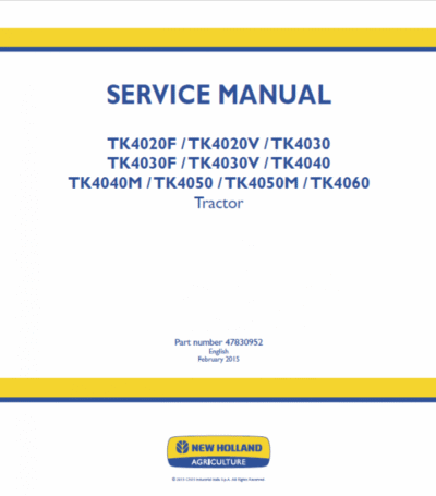 New Holland TK4020F TK4040M Tractor Manual