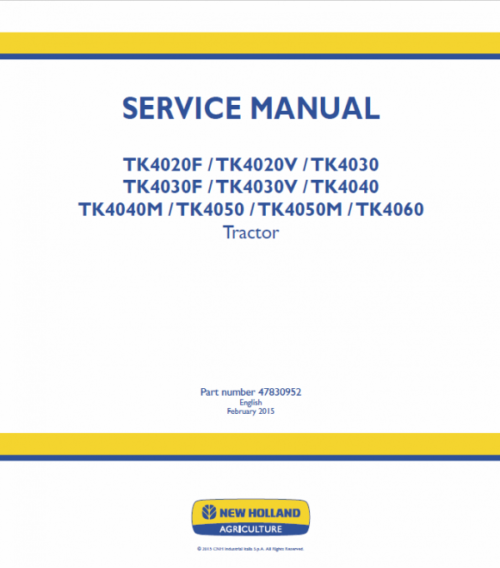 New Holland TK4020F TK4040M Tractor Manual