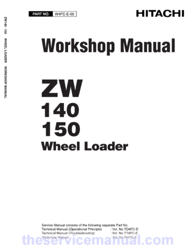 Hitachi ZW140, ZW150 Wheel Loader Service Repair Manual