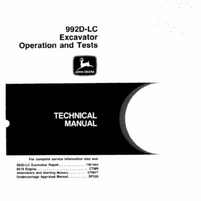 John Deere 992D-LC Excavator Service Manual