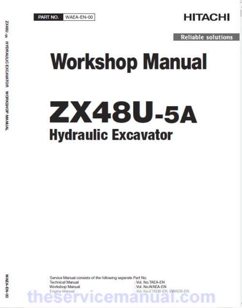 Hitachi ZX48U-5A Mini Excavator Service Repair Manual