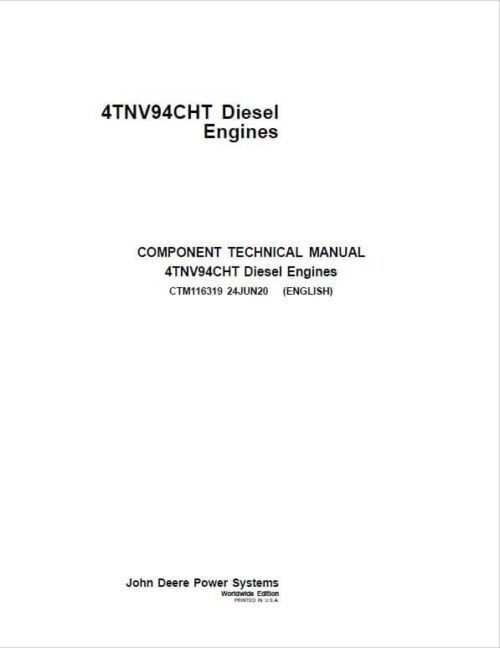 John Deere 4TNV94CHT Diesel Engine Repair Manual