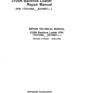 Cart John Deere 310SK Backhoe Loader Repair Services Manual