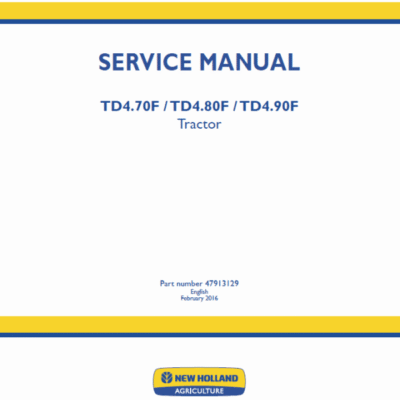 New Holland TD4.70F, TD4.80F, TD4.90F Tractor Service Manual