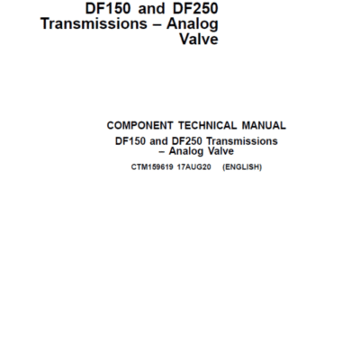 John Deere DF150, DF250 Transmissions Analog Valve Component Technical Manual