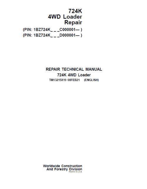 John Deere 724K 4WD Technical Manual