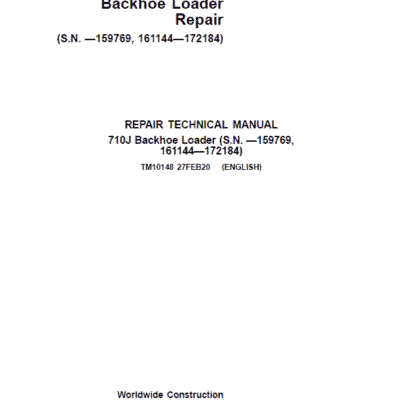 Cart John Deere 710J Backhoe Loader Technical Manual (S.N before – 159769 & 161144 – 172184 )