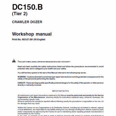 New Holland DC150.B Tier 2 Crawler Dozer Service Manual