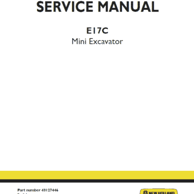 New Holland E17C Mini Excavator Service Manual