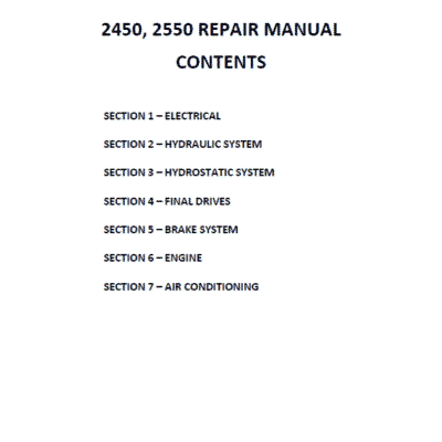 New Holland 2450, 2550 Tractor Service Manual