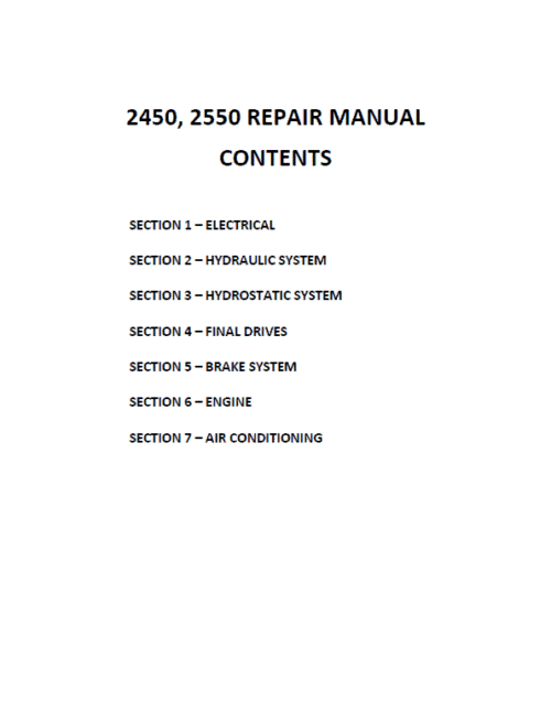 New Holland 2450, 2550 Tractor Service Manual