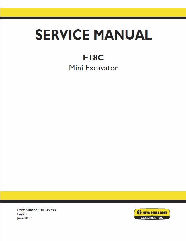 New Holland E18C Mini Excavator Service Manual New Holland E18C Mini Excavator Service Manual