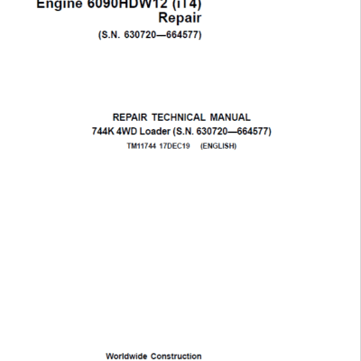 John Deere 744K 4WD Engine 6090HDW12 (iT4) Technical Manual