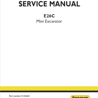 New Holland E26C Mini Excavator Service Manual