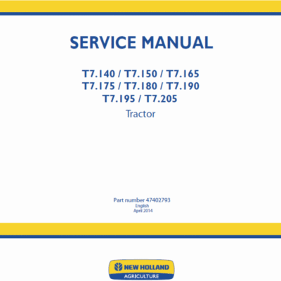 New Holland T7.140 T7.180 Tractor Service Manual