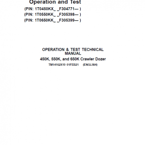 John Deere 450K, 550K, 650K Crawler Dozer Service Manual John Deere 450K, 550K, 650K Crawler Dozer Service Manual - Image 2