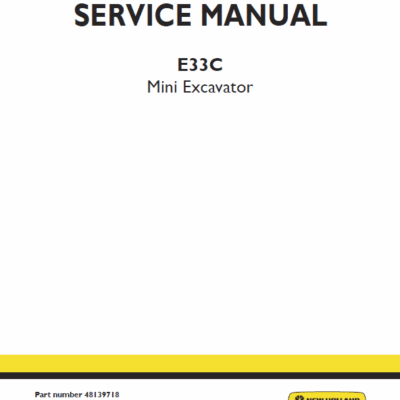 New Holland E33C Mini Excavator Service Manual