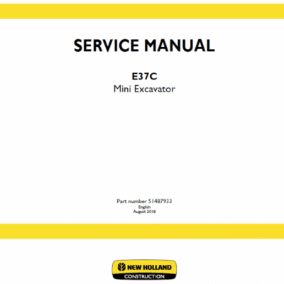 New Holland E37C Mini Excavator Service Manual