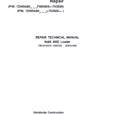 John Deere 944K Hydrid 4WD Loader Service Manual