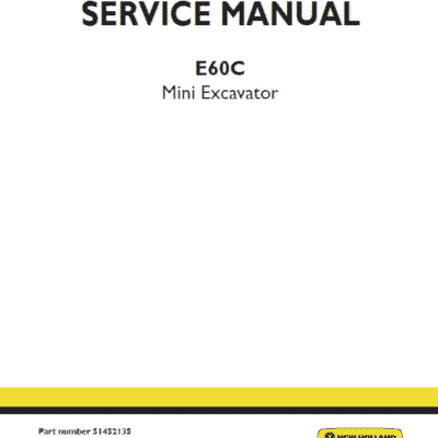 New Holland E60C Mini Excavator Service Manual