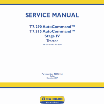 New Holland T7.290, T7.315 Tractor Service Manual