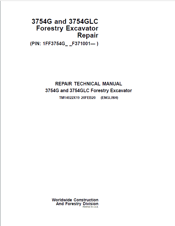 John Deere 380GLC Excavator Repair Service Manual John Deere 380GLC Excavator Repair Service Manual