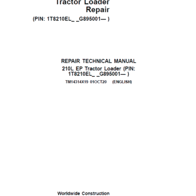 Cart John Deere 210L EP Tractor Loader Repair Technical Manual