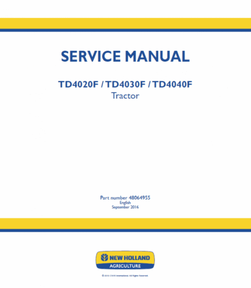 New Holland TD4020F, TD4030F, TD4040F Tractor Service Manual